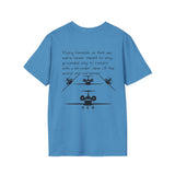 Airplane T-Shirt — Aircraft Silhouette Crew Tee with Inspirational Flying Quote