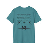 Airplane T-Shirt — Aircraft Silhouette Crew Tee with Inspirational Flying Quote